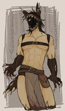 slight blood, eye contact